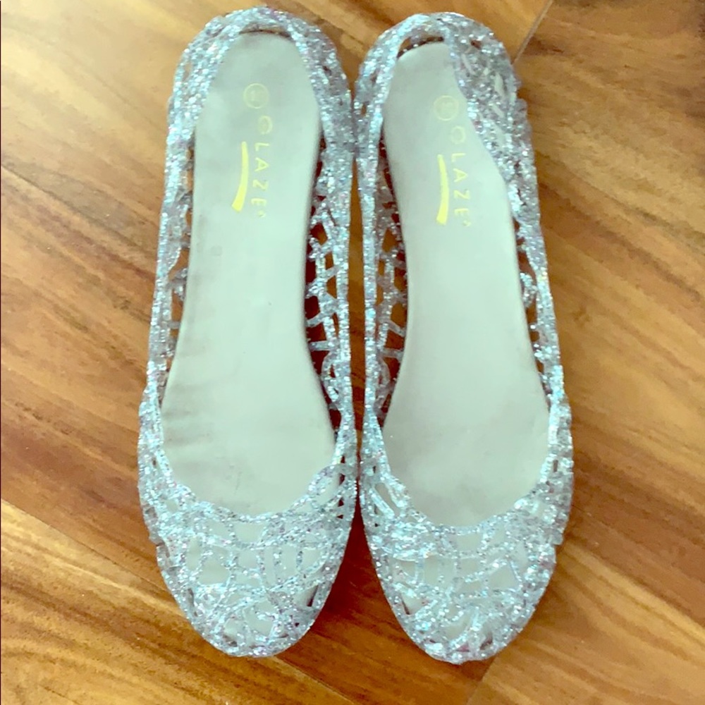 Silver Glitter Jelly shoes